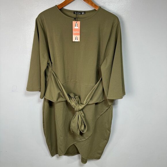 Boohoo Women’s Plus Tie Front Dress sz 22W NEW # D932 - Picture 1 of 7